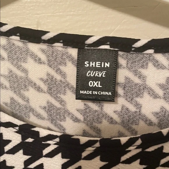 SHEIN Black and White Houndstooth Mini Dress - Picture 4 of 5